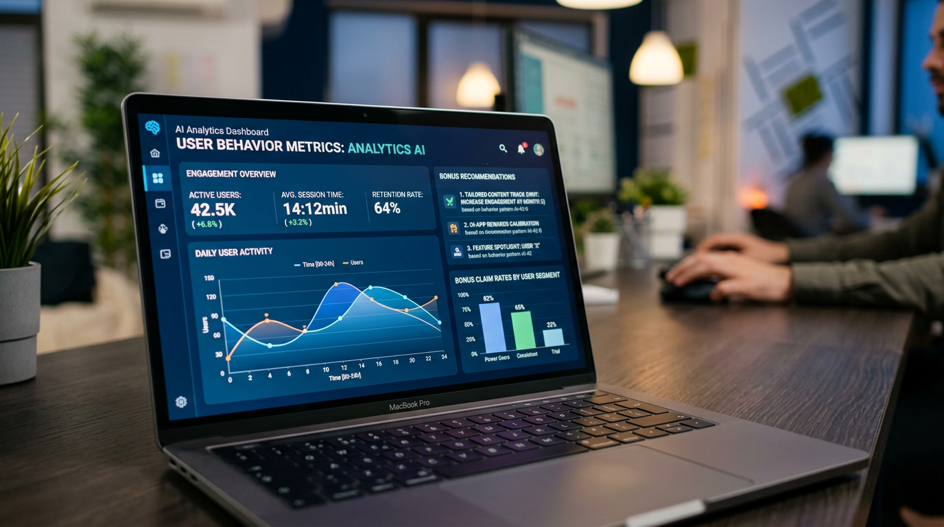 AI analytics dashboard with player metrics and personalised bonus suggestions
