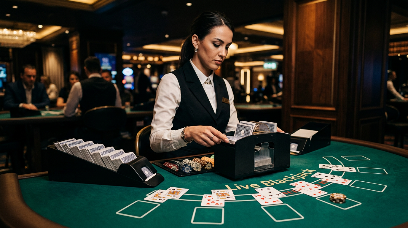 Featured image for The Science of Card Shuffling in Live Blackjack – Automatic Shufflers, Shoe Penetration, and Why It Matters