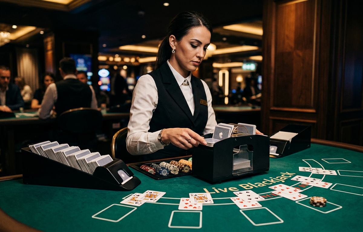 Featured image for The Science of Card Shuffling in Live Blackjack – Automatic Shufflers, Shoe Penetration, and Why It Matters