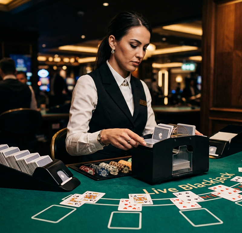 Cover image for article: The Science of Card Shuffling in Live Blackjack – Automatic Shufflers, Shoe Penetration, and Why It Matters